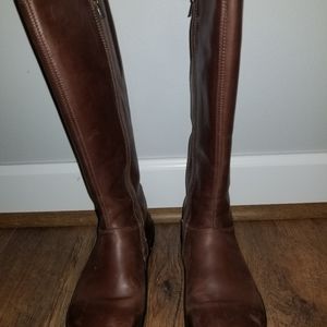Birkenstock, brown leather boots, size 38